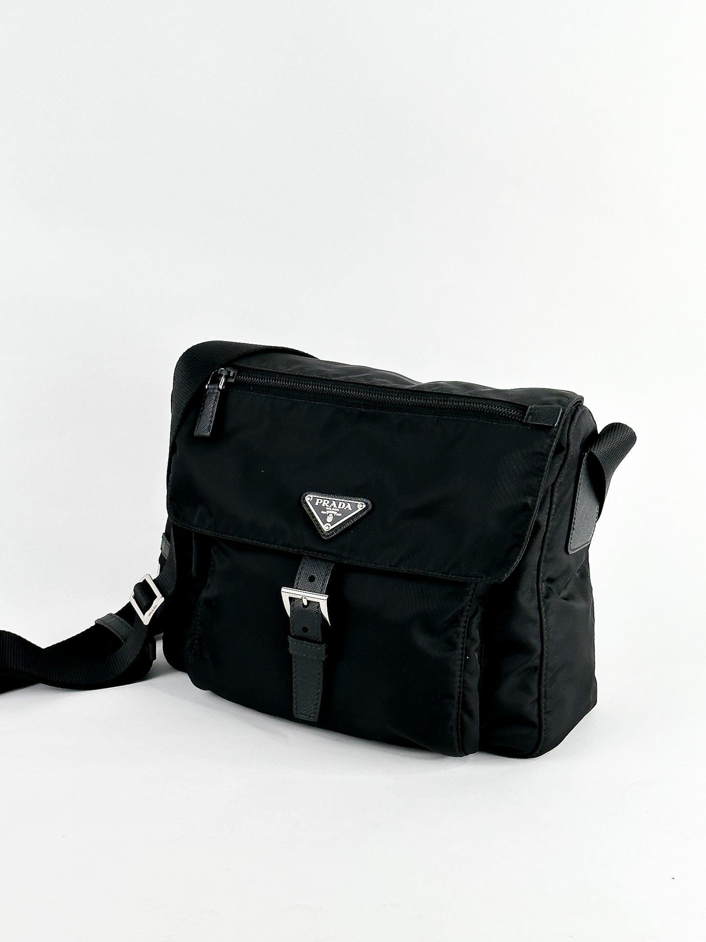Prada Black Tessuto Messenger Bag