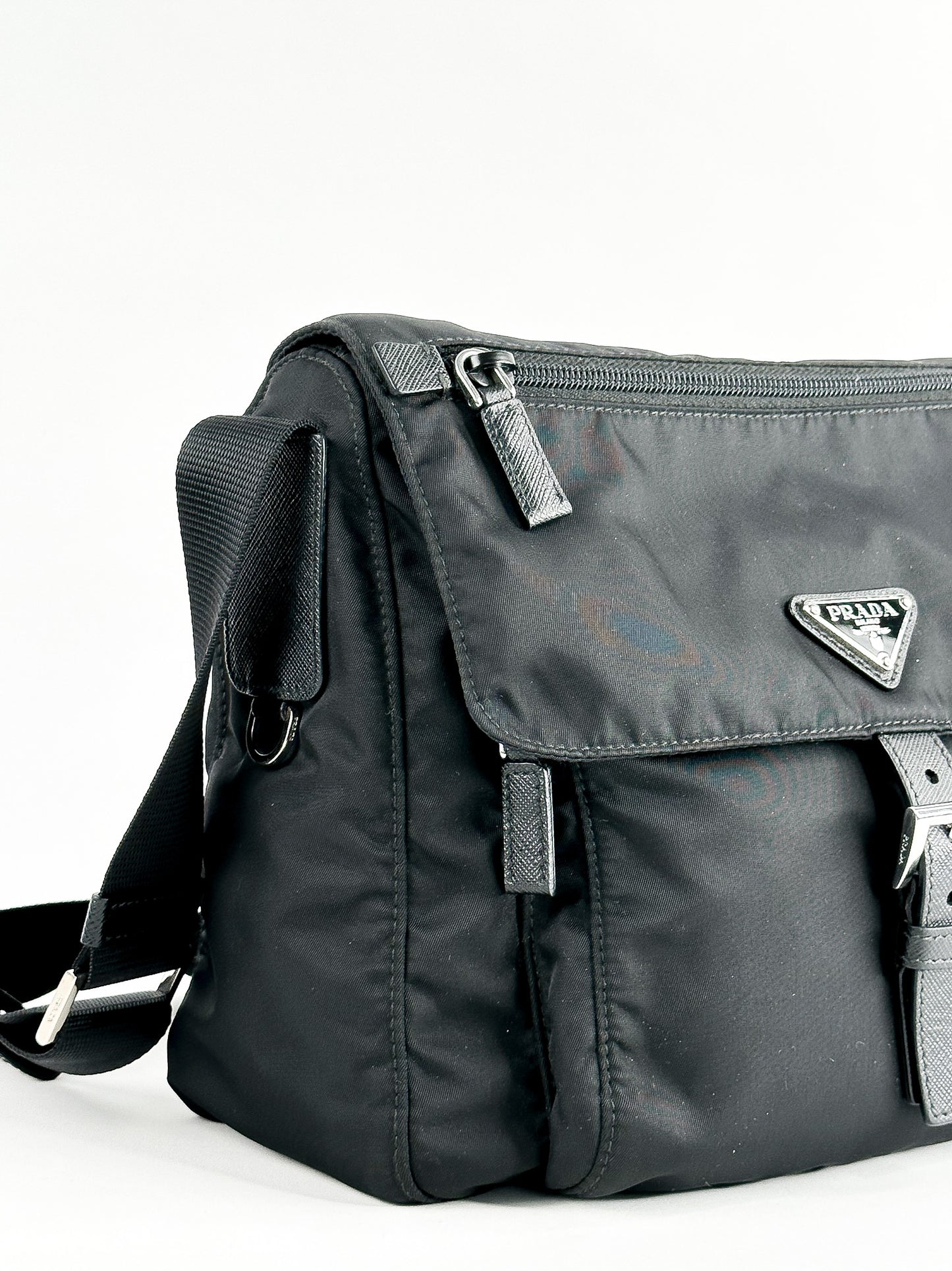 Prada Black Tessuto Messenger Bag