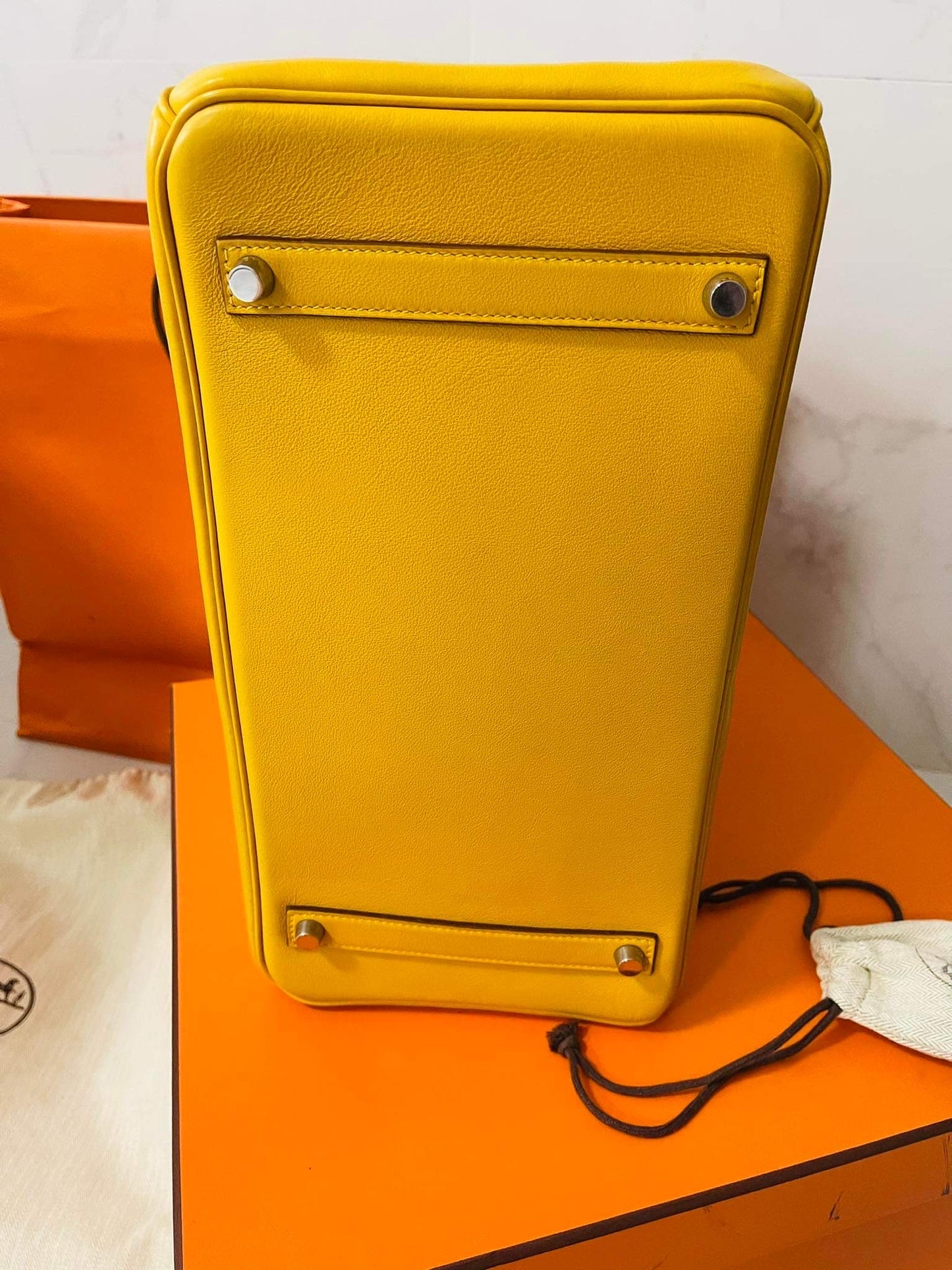 Hermes Birkin 35 Bag Jaune de Naples Novillo Leather Gold Hardware