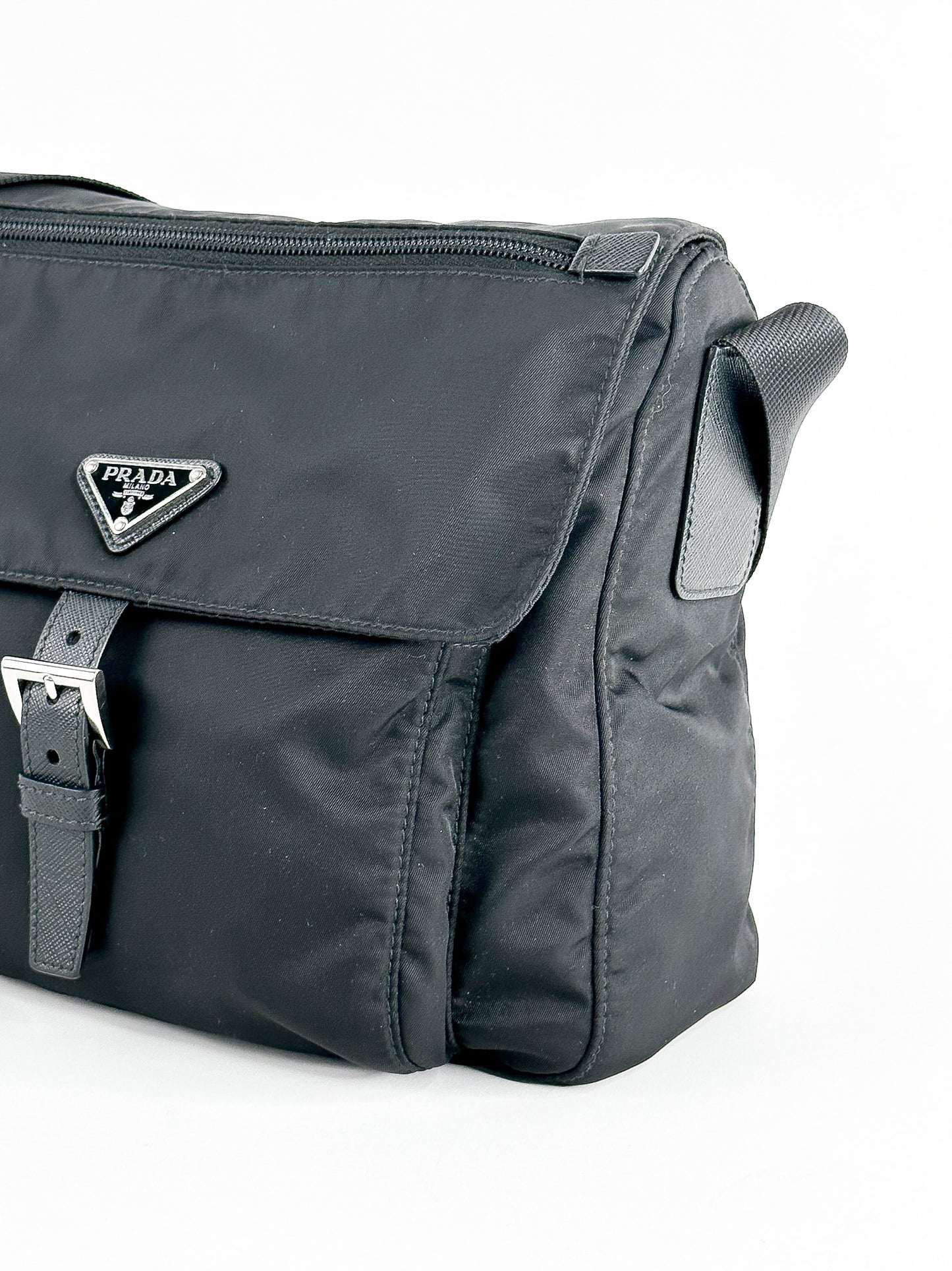 Prada Black Tessuto Messenger Bag