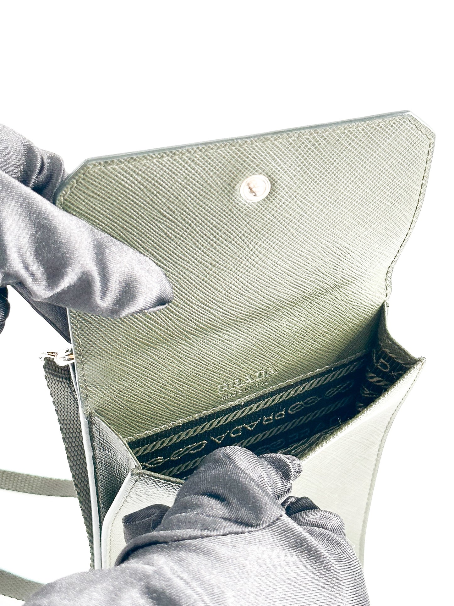Prada Phone Holder Crossbody Bag Saffiano Leather