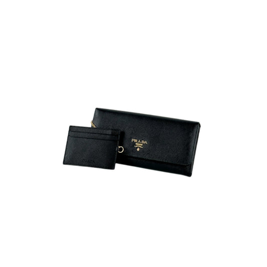Prada Saffiano Continental Flap Long Wallet