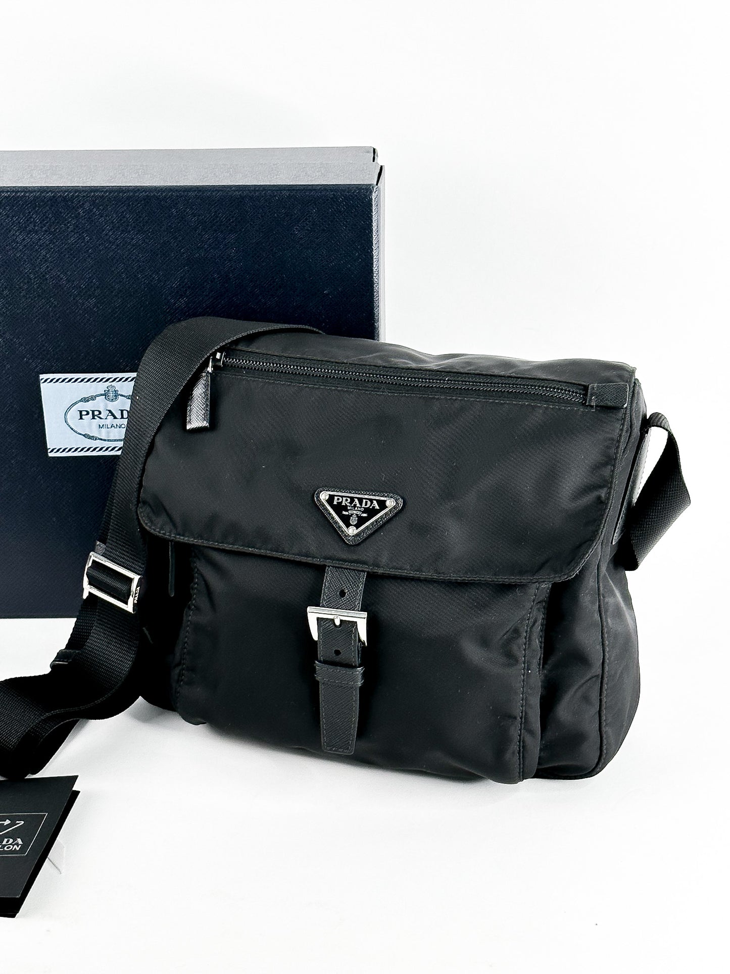 Prada Black Tessuto Messenger Bag