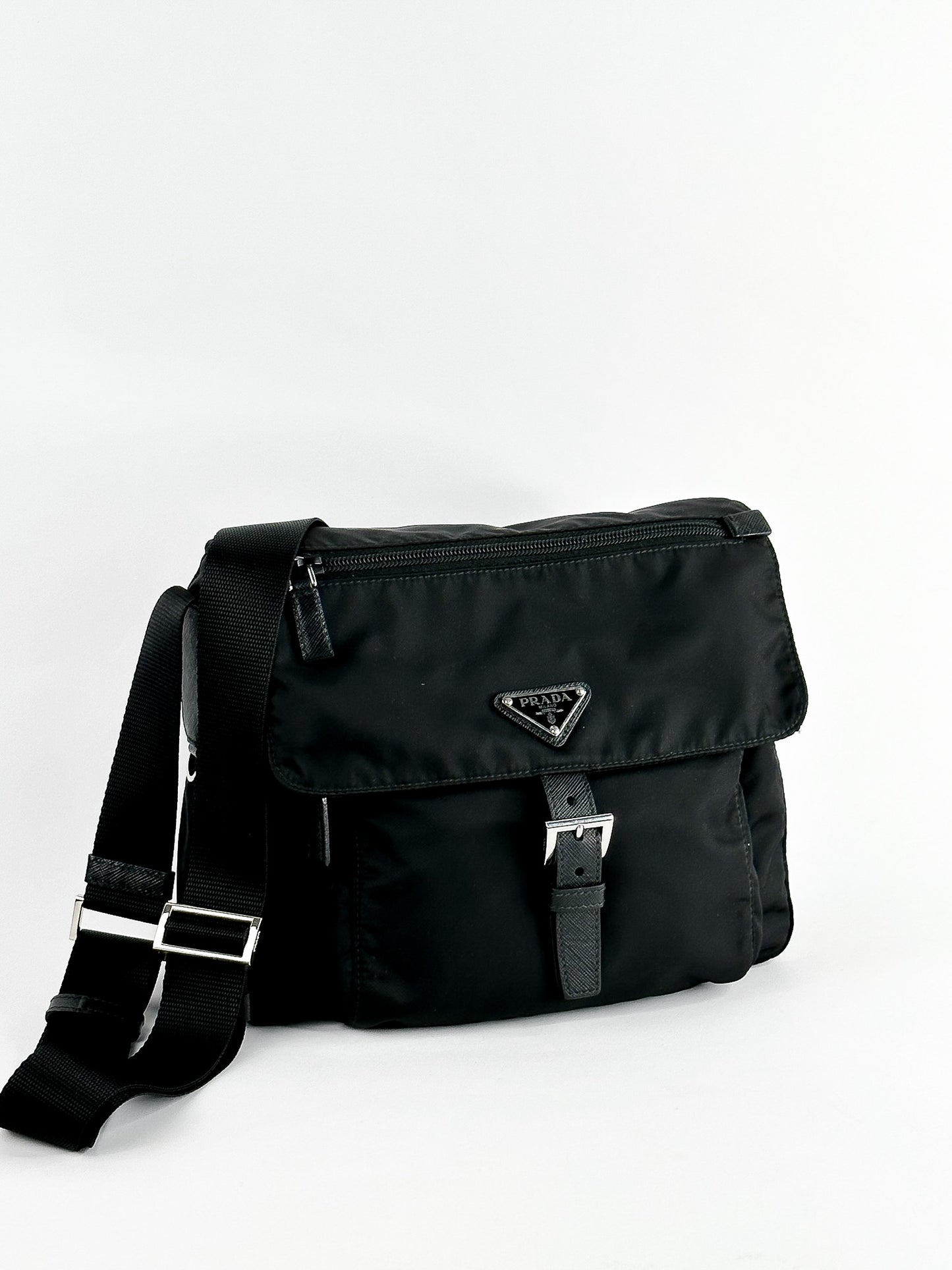 Prada Black Tessuto Messenger Bag