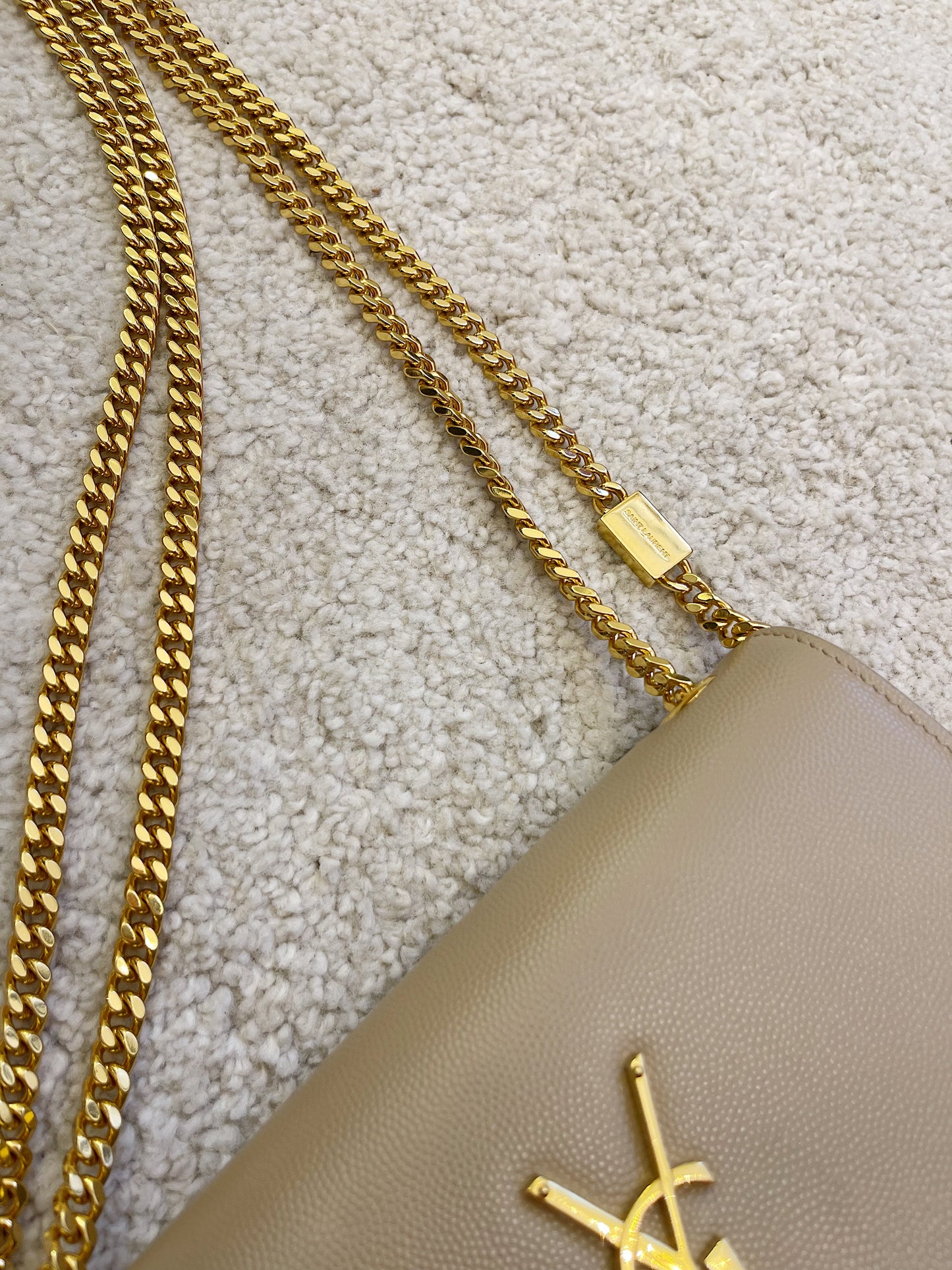 YSL Kate Small Chain Bag in Grain De Poudre Embossed Leather