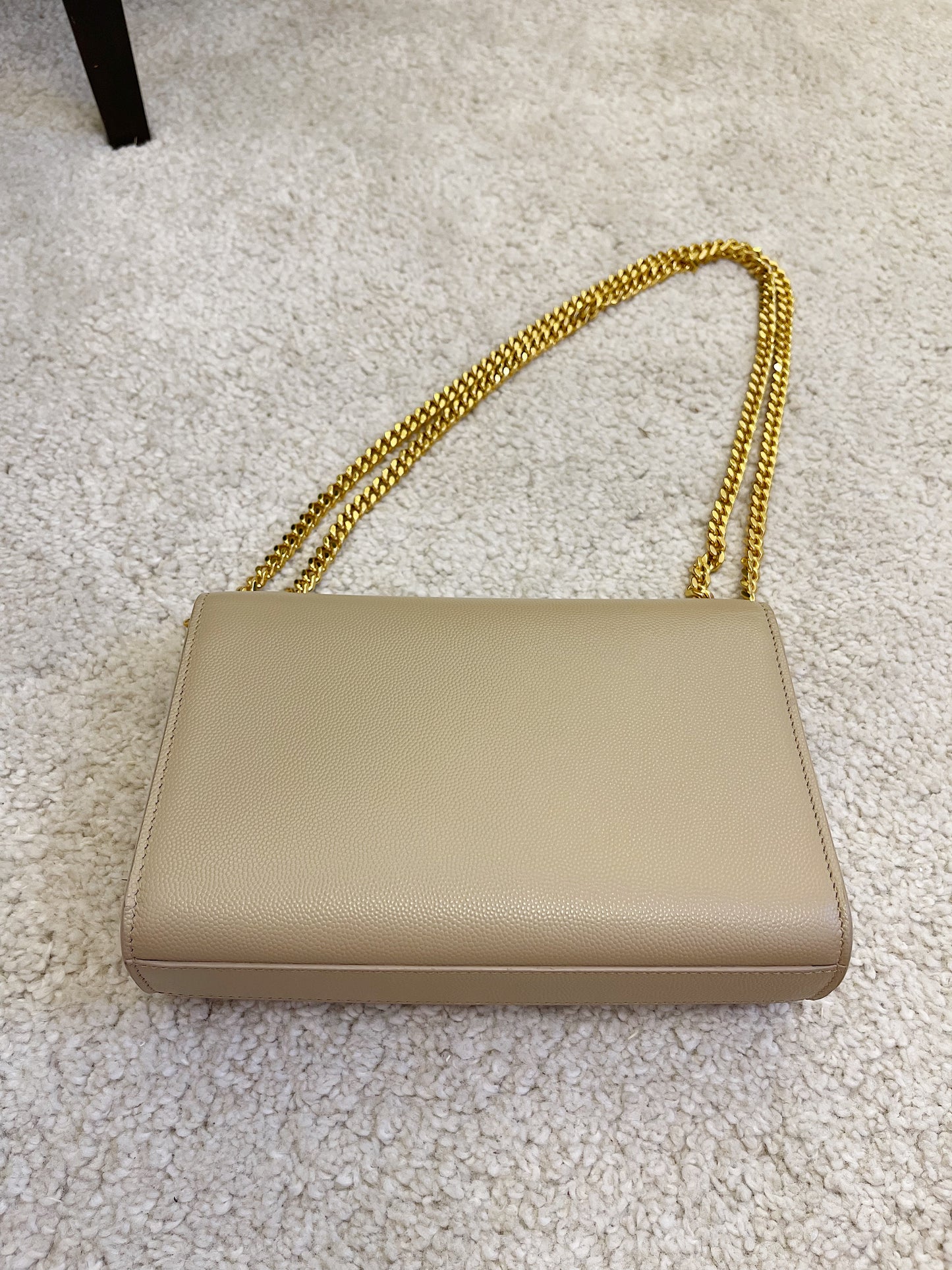YSL Kate Small Chain Bag in Grain De Poudre Embossed Leather