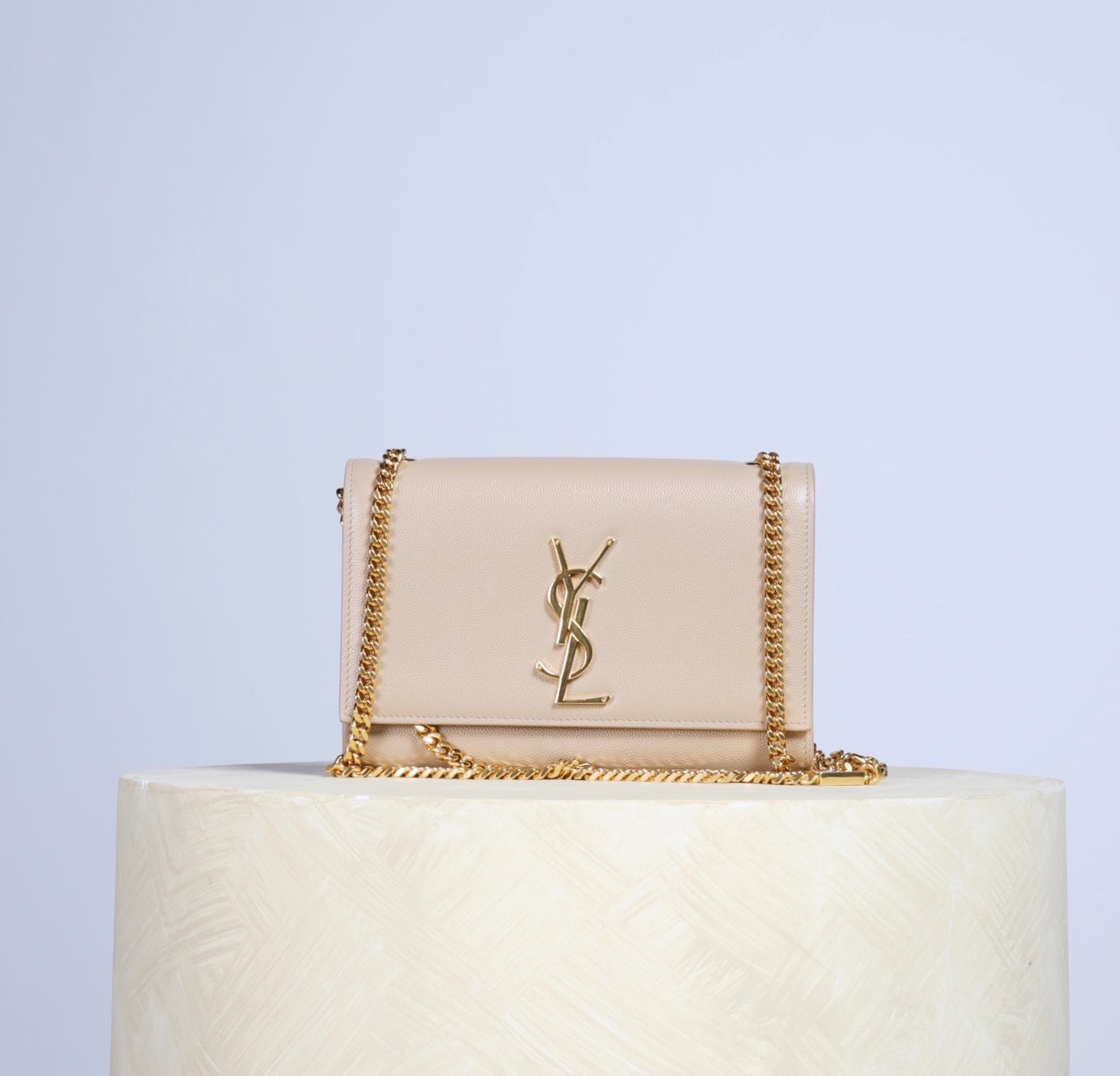 YSL Kate Small Chain Bag in Grain De Poudre Embossed Leather