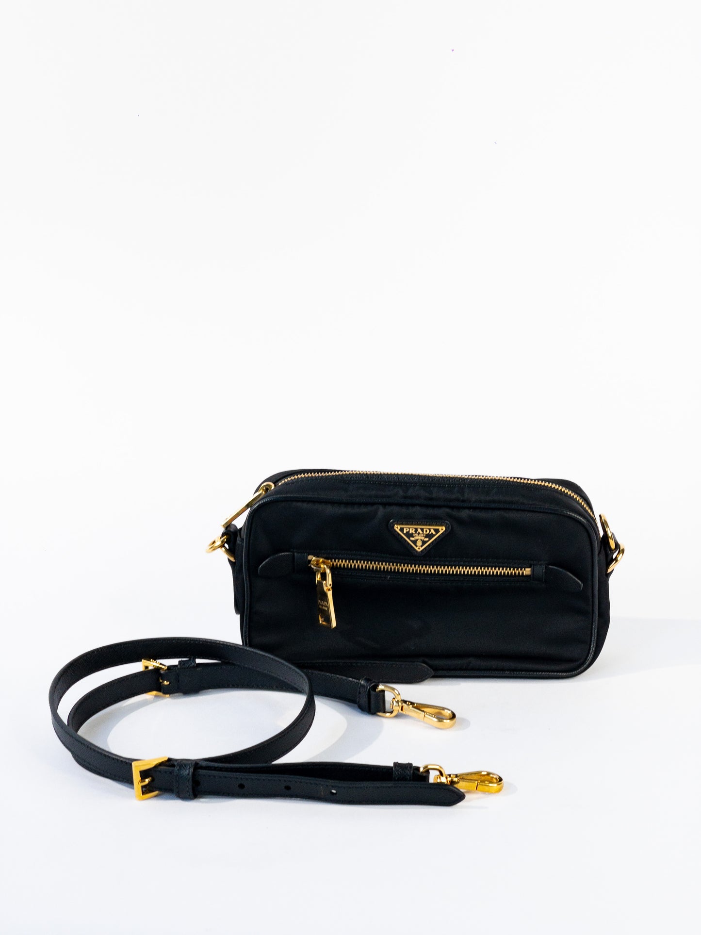 Prada Tessuto Nylon Saffiano Crossbody Bag