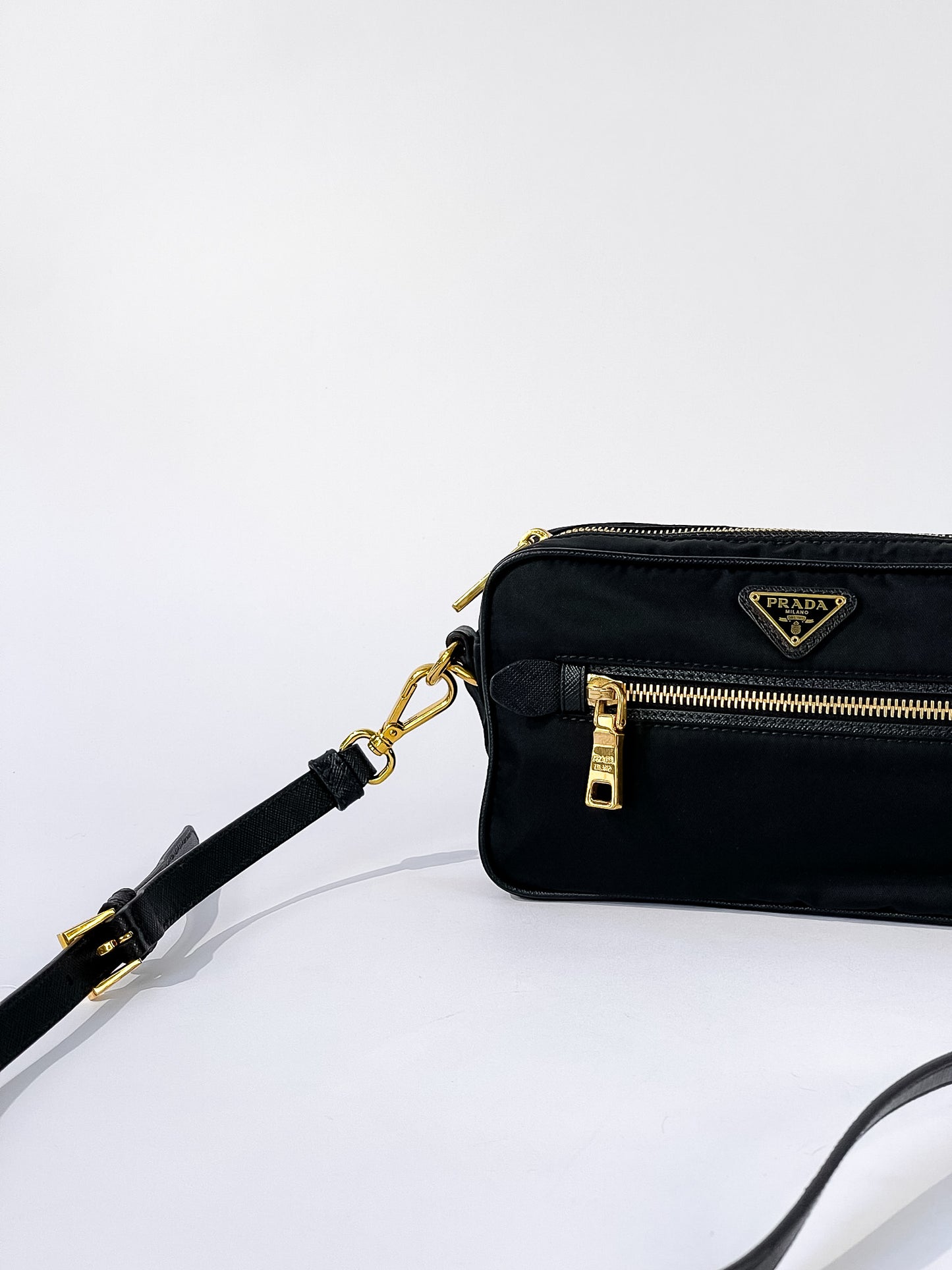 Prada Tessuto Nylon Saffiano Crossbody Bag