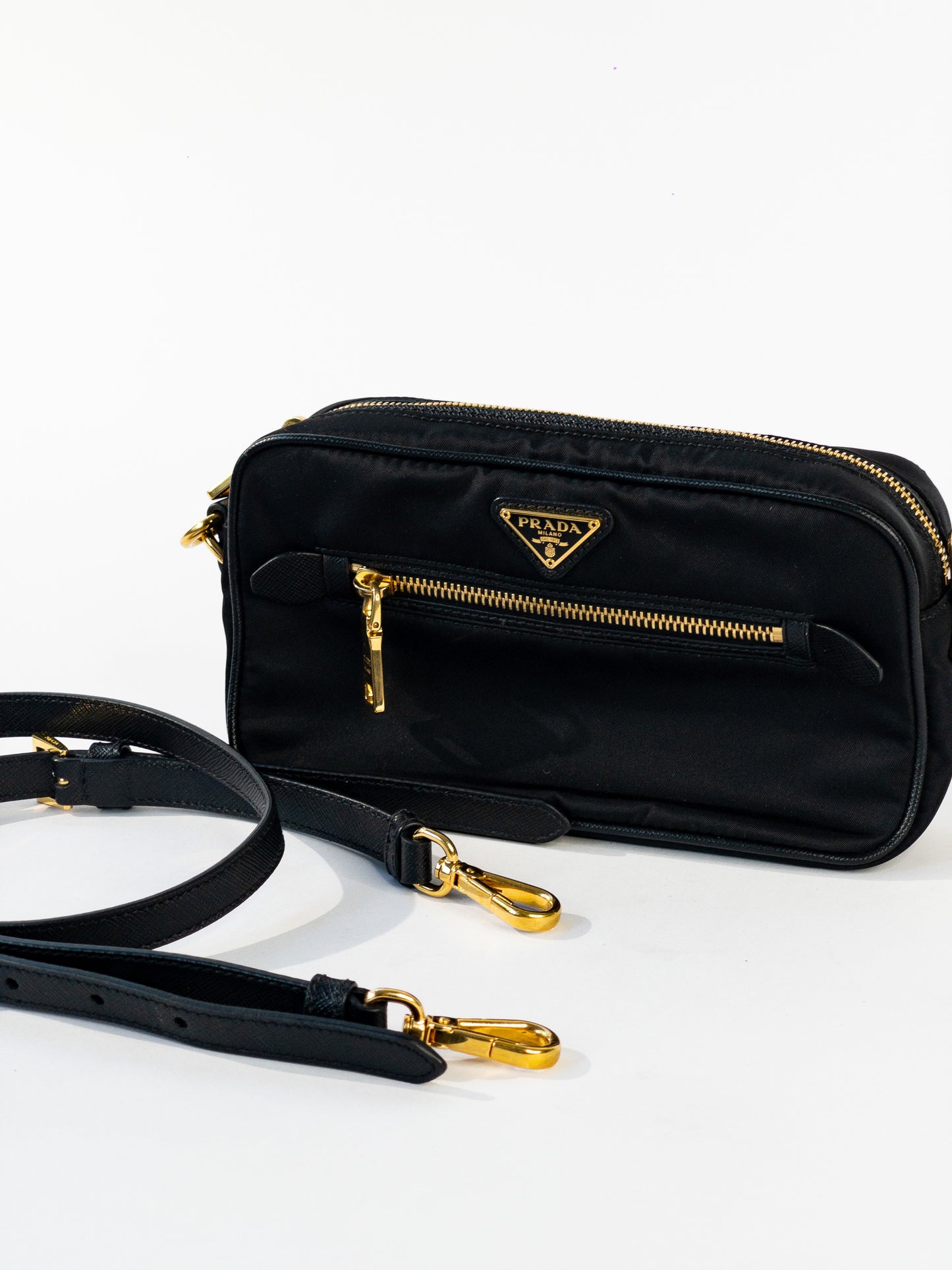 Prada Tessuto Nylon Saffiano Crossbody Bag