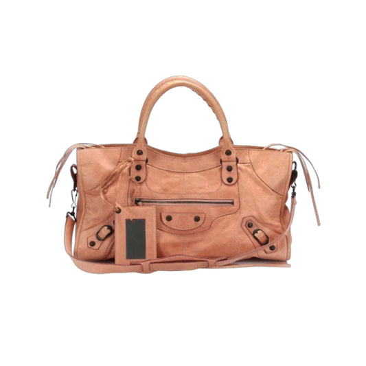 BALENCIAGA: Agneau Classic Hardware City Rose Blush