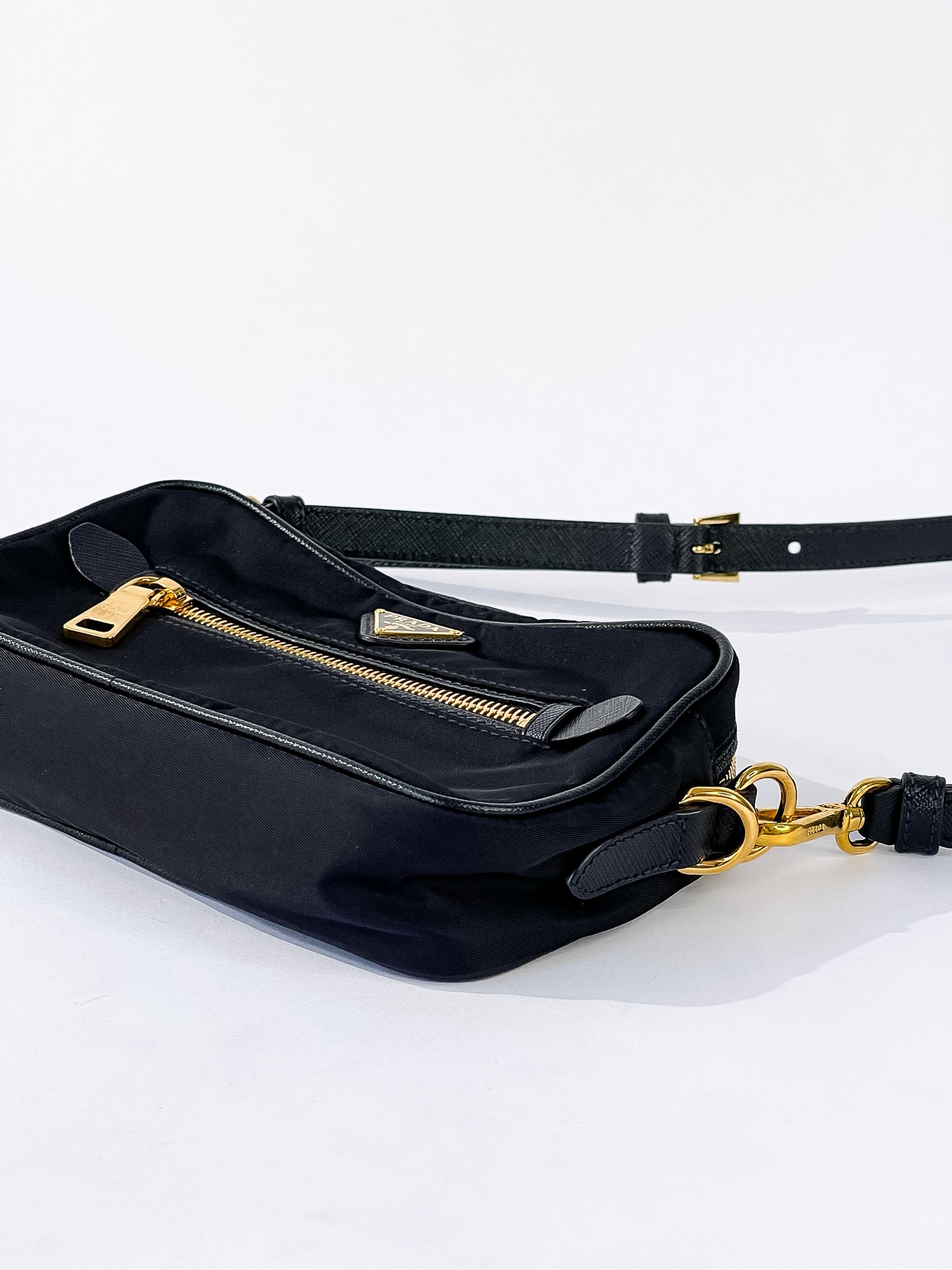 Prada Tessuto Nylon Saffiano Crossbody Bag