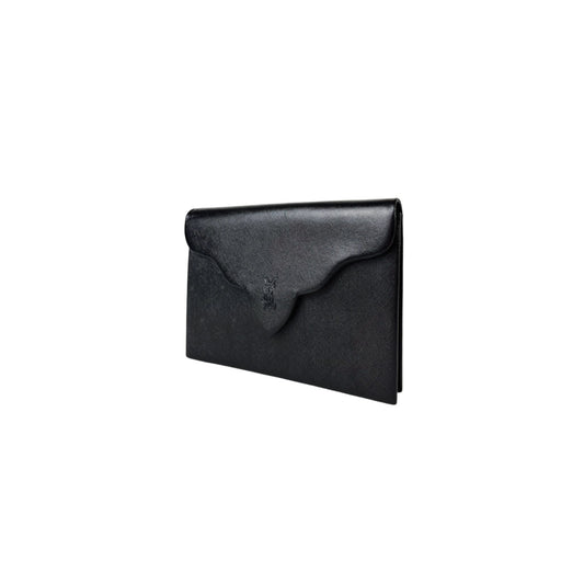Yves Saint Laurent Black Saffiano Flap Clutch Bag