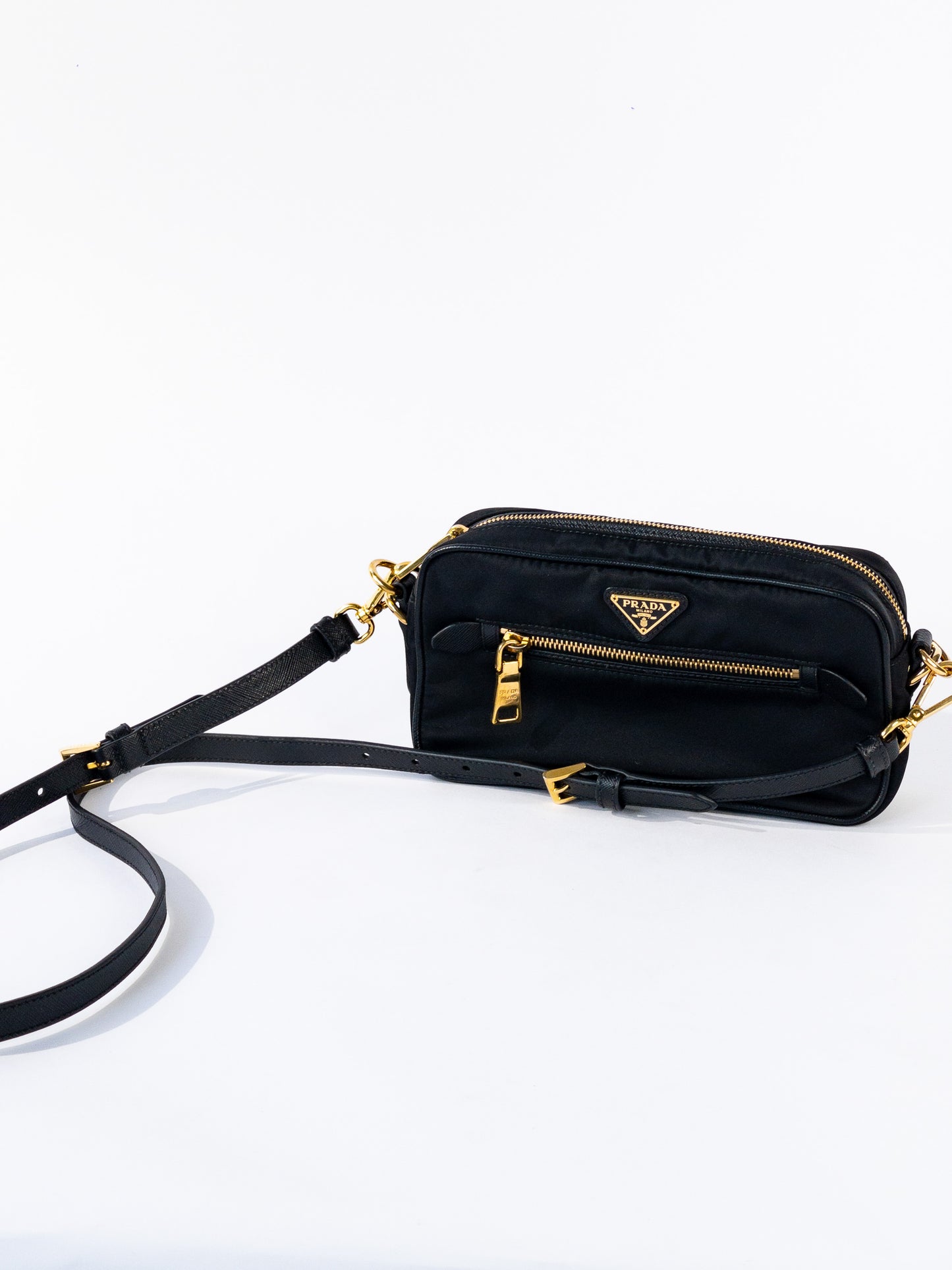 Prada Tessuto Nylon Saffiano Crossbody Bag